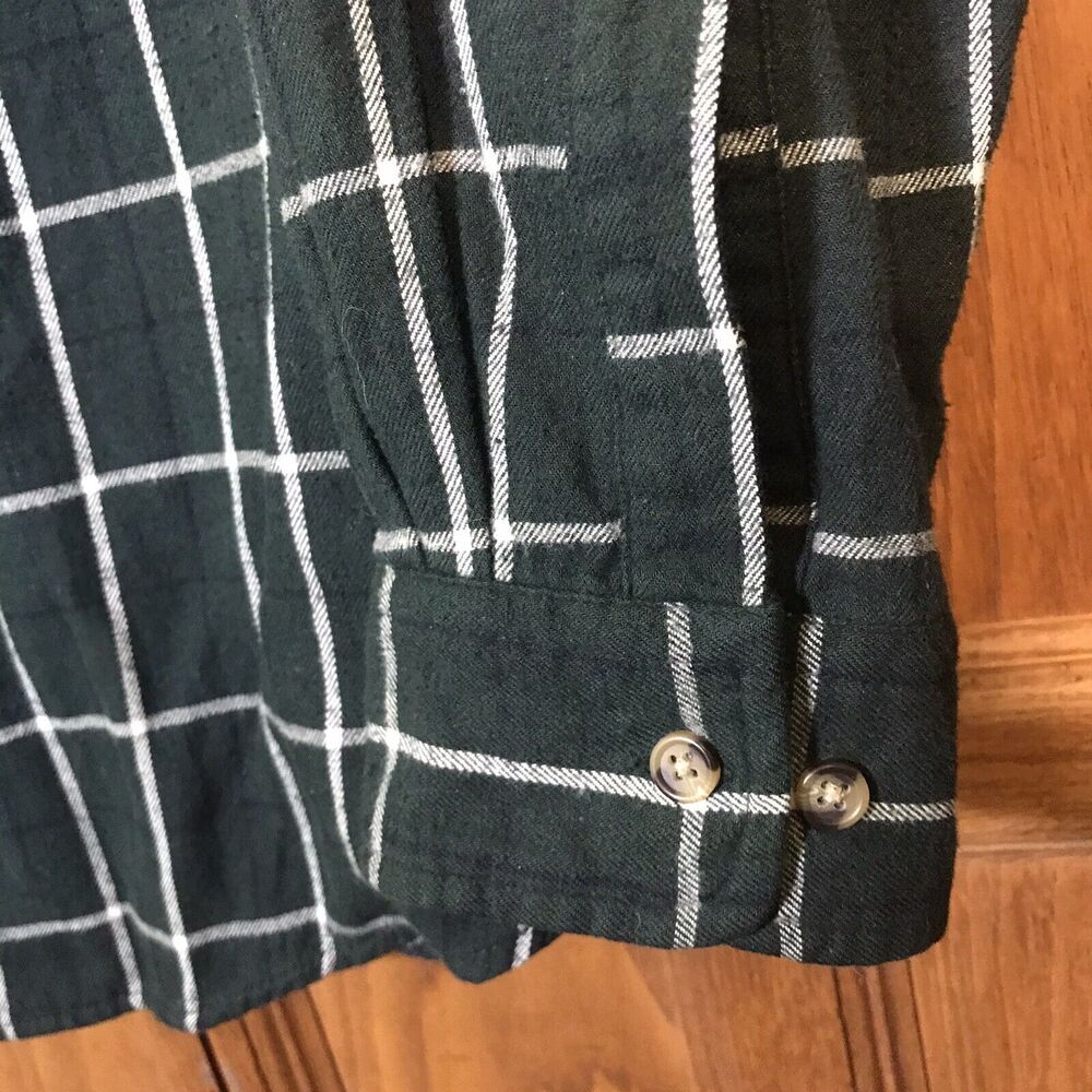 David Taylor Green Plaid Cotton Shirt Men's size XL Long Sleeve Button Down Top - Picture 6 of 11